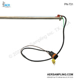 Aer Sampling product image PN-731 miniature probe with heater assembly viewed from left tail