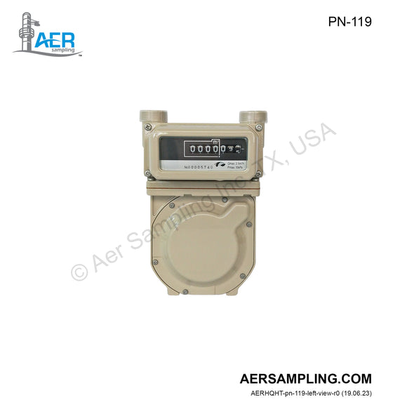 Aer Sampling product image PN-119 Dry Gas Meter viewed from left