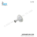 Aer Sampling product image K-176 3 inch filter holder outlet kit viewed from right tail top