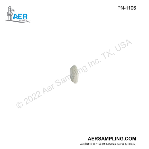 Aer Sampling product image PN-1106 1/4 inch PTFE Back Ferrule viewed from left head top