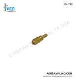 Aer Sampling product image PN-742 critical orifice assembly size 730 viewed from left head top