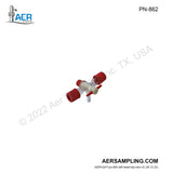 Aer Sampling product image PN-862 3-Way PTFE Stopcock viewed from left head top